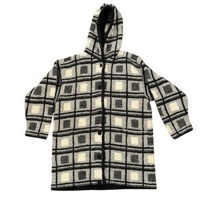 VTG Chunky Handmade Wool oversized Cardigan Sweater Gray Small Artsy Lagenlook